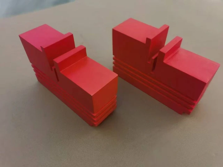 Epoxy filled spacer blocks — material photograph